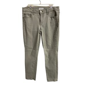 Jessica Simpson Jeans Womens Size 6/28 Green Mid Rise Stretch Rolled Crop Skinny